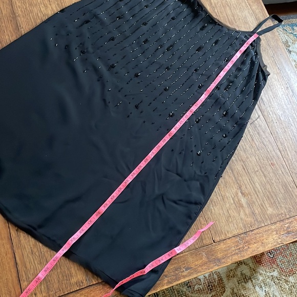 Eileen Fisher 100% Silk Dress Black with sequins spaghetti straps. Size 16 - Picture 11 of 14